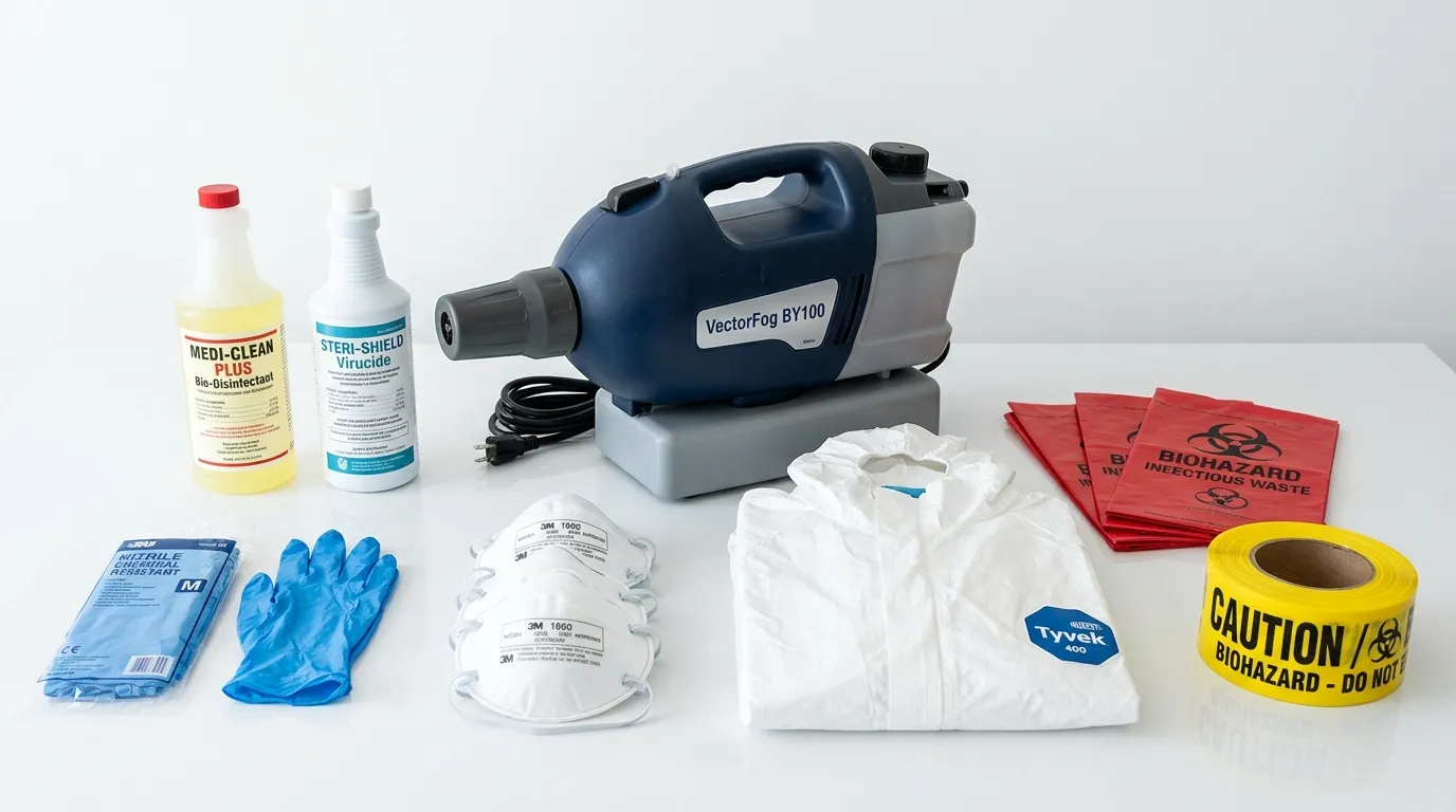 Professional biohazard remediation crew working in Isle of Normandy