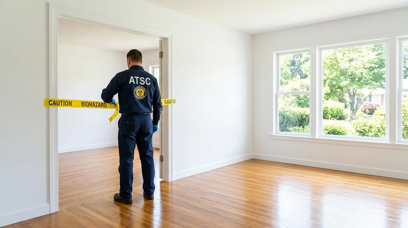 Certified biohazard cleanup crew performing Crime Scene Cleanup in Isle of Normandy